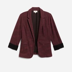 Skies are Blue Asa Maroon Knit Blazer